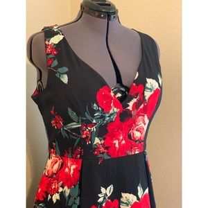 Red/Black Floral Dress